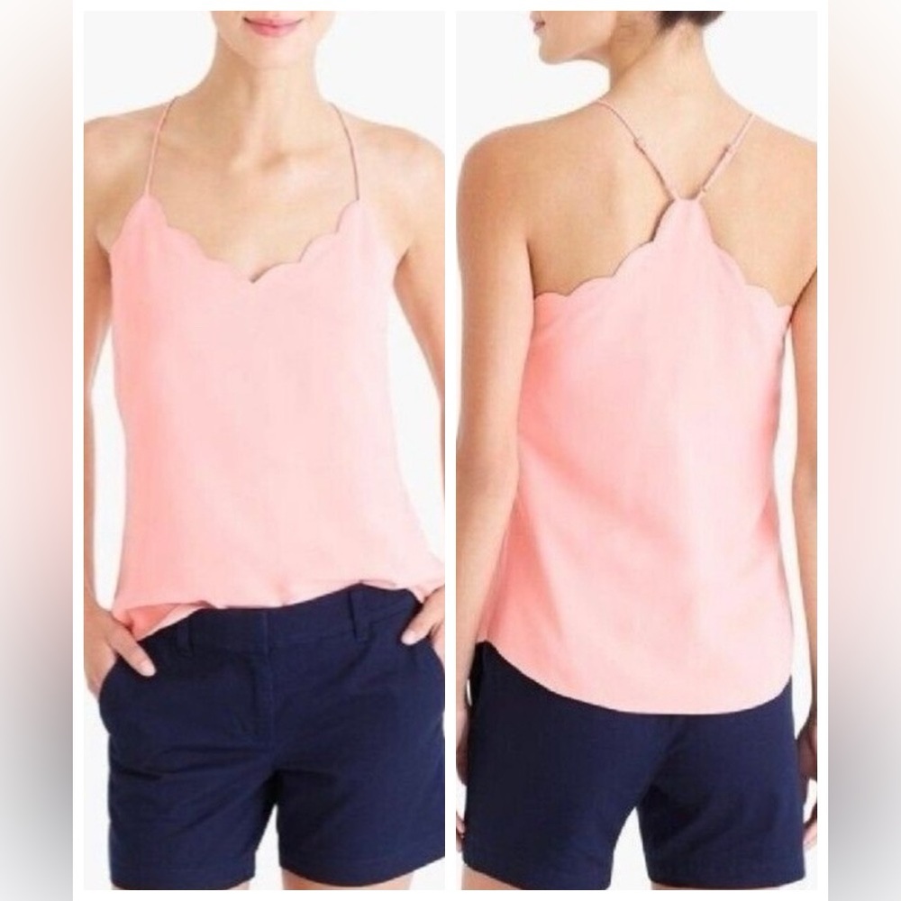 J. Crew Light Peach Scalloped Camisole Sz 4